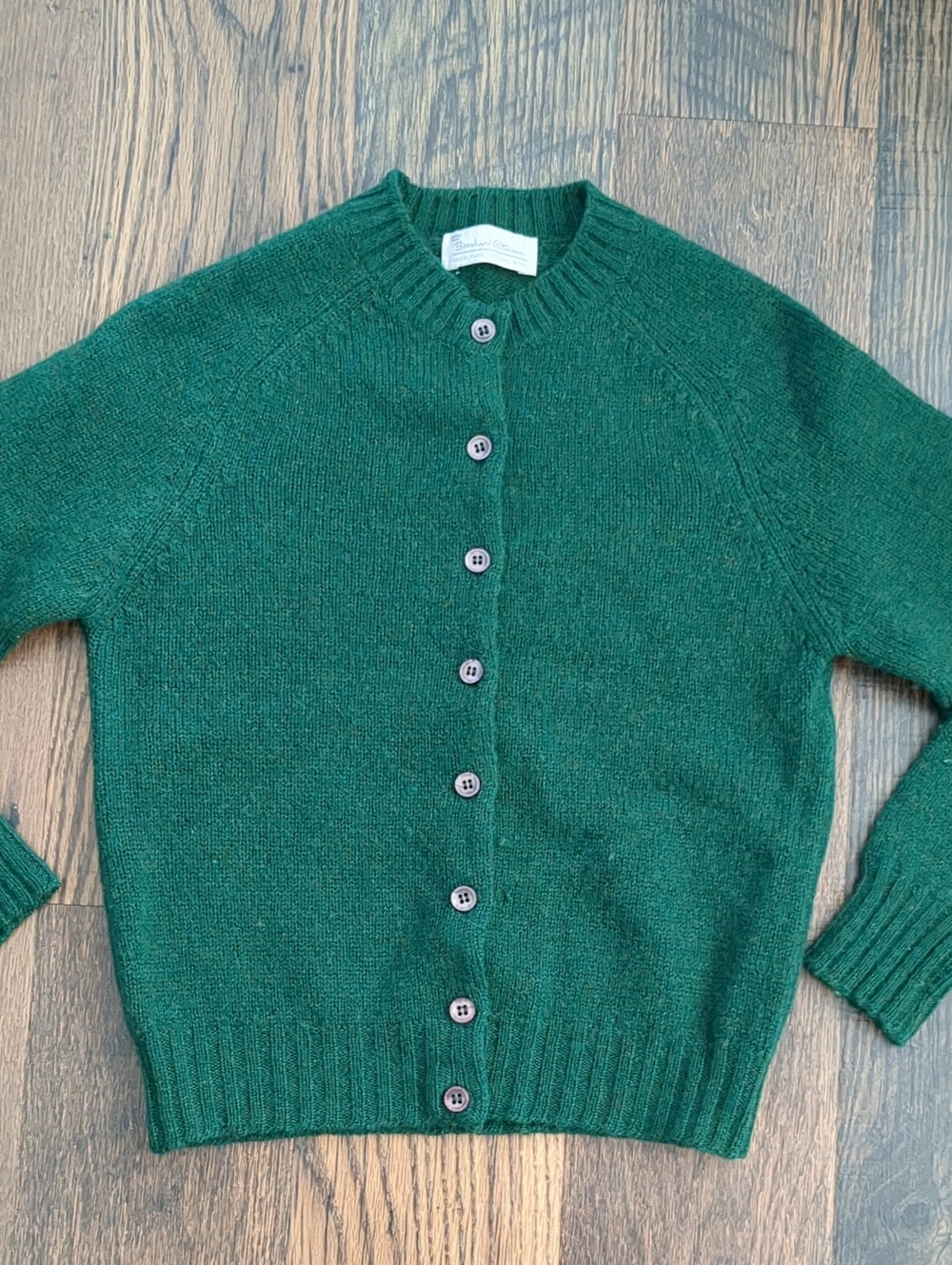 Bernhard Altmann Vintage Women's 100% Shetland Wool Green Cardigan, Size Medium
